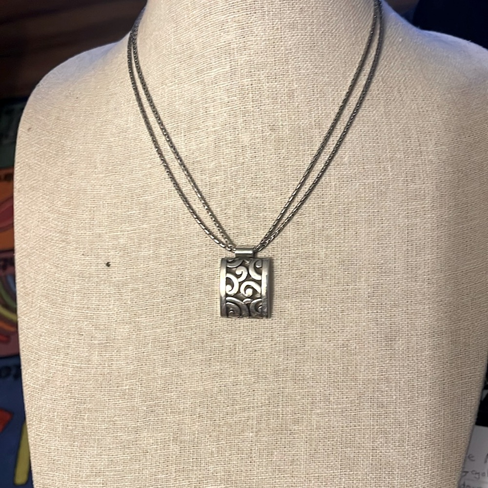 Brighton Deco Lace necklace silver plate